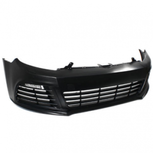 2010-2014 MK6 Golf R R20 Front Bumper Kit in primer finish, showcasing design and details.